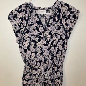 Luxology Navy and White Floral Dress